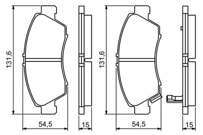 BOSCH 0986494299 Brake Pad Set For Disc Brake Front Fits Honda Civic Jazz Logo