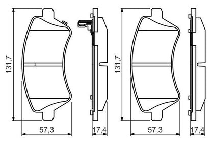 BOSCH 0986495243 Brake Pad Set For Disc Brake Front Fits Toyota Corolla