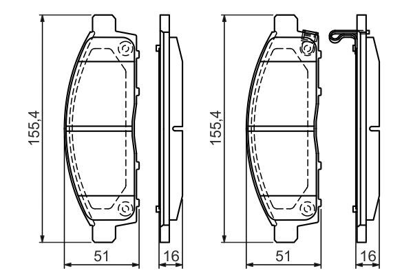 BOSCH 0986494268 Brake Pad Set For Disc Front 15.75mm Thickness Fits Mitsubishi