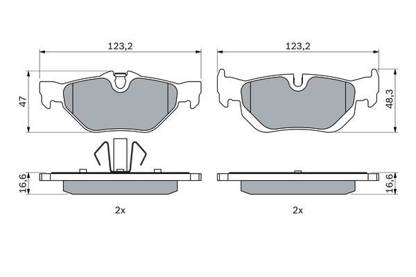 BOSCH 0986494272 Brake Pad Set For Disc Brake Rear Fits BMW 1 Series 3 Series X1