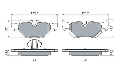 BOSCH 0986494272 Brake Pad Set For Disc Brake Rear Fits BMW 1 Series 3 Series X1