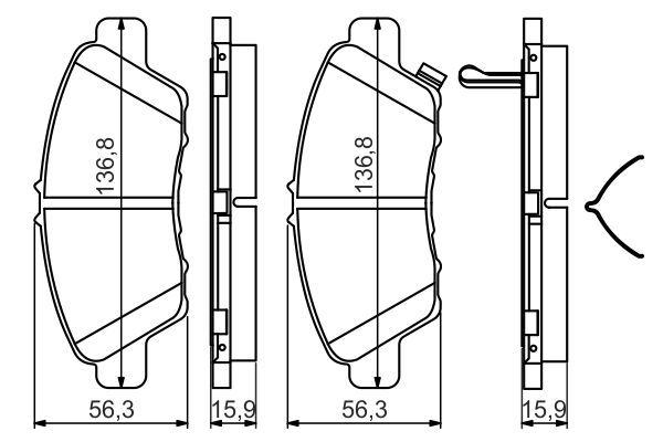 BOSCH 0986494562 Brake Pad Set For Disc Brake Front Fits Honda CR-Z Insight Jazz