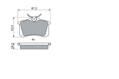 BOSCH 0986494387 Brake Pad Set For Disc Brake Rear Fits Audi Renault Seat VW
