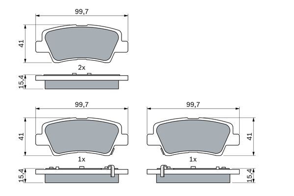 BOSCH 0986494557 Brake Pad Set For Disc Rear 15.4mm Thickness Fits Hyundai Kia