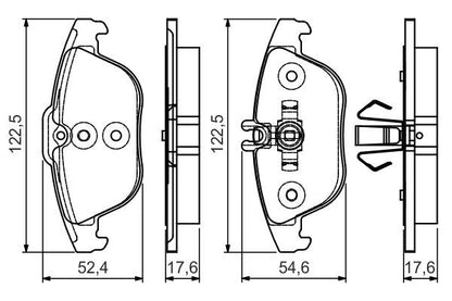 BOSCH 0986495105 Brake Pad Set For Disc Rear 16.7mm Thickness Fits Mercedes-Benz