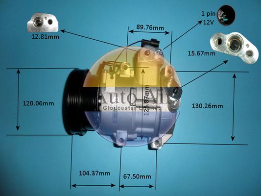 AUTO AIR 14-0412P Air Compressor A/C Air Con Air Conditioning Fits Hyundai i20
