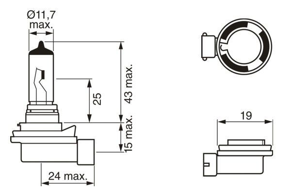 Bosch 1 987 302 081 Spotlight Bulb Fits Alpina Audi BMW Chevrolet Citroen Fiat