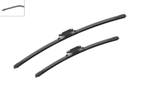 2 x BOSCH AEROTWIN A182S Flat Wiper Blades (Pair) 600/450mm Fits Renault