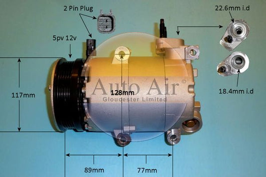 AUTO AIR 14-7955P Air Compressor A/C Air Con Air Conditioning Fits Ford Focus