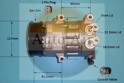 AUTO AIR 14-0294P Air Conditioning Compressor A/C Air Con Replacement Fits Ford
