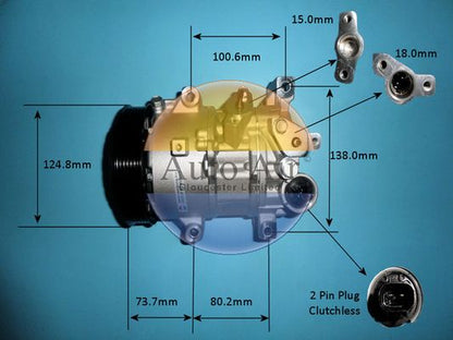 AUTO AIR 14-0295P Air Compressor A/C Air Con Air Conditioning Fits Toyota