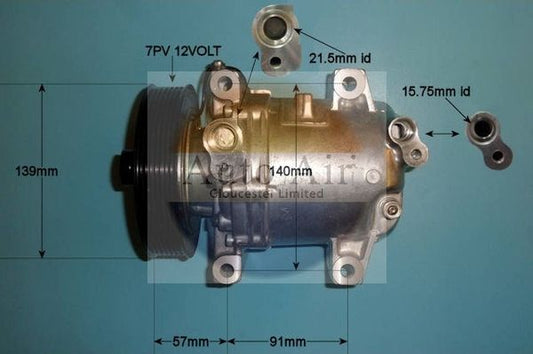 AUTO AIR 14-2064P Air Compressor A/C Air Conditioning Fits Nissan Navara