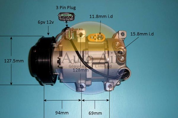AUTO AIR 14-1822P Air Compressor A/C Air Conditioning Fits Hyundai Accent