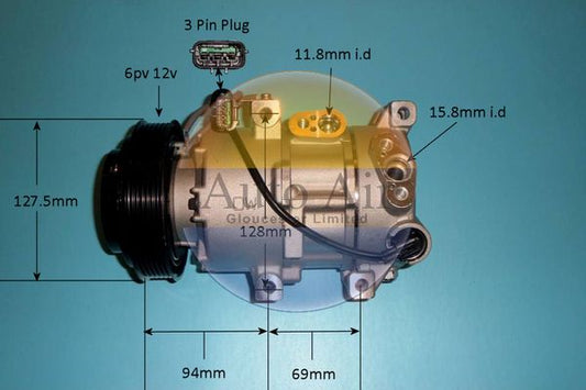 AUTO AIR 14-1822P Air Compressor A/C Air Conditioning Fits Hyundai Accent