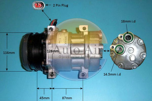 AUTO AIR 14-8148P Air Conditioning Compressor A/C Air Con Replacement Repair