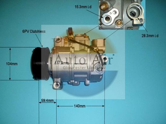 AUTO AIR 14-9721P Air Conditioning Compressor A/C Air Con Replacement Fits Audi