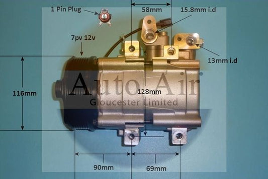 AUTO AIR 14-1441P Air Compressor A/C Air Con Air Conditioning Fits Kia Sorento