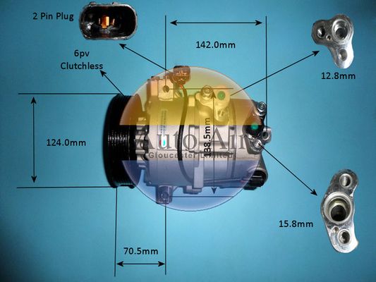 AUTO AIR 14-1771P Air Conditioning Compressor Fits Hyundai Tucson Kia Sportage