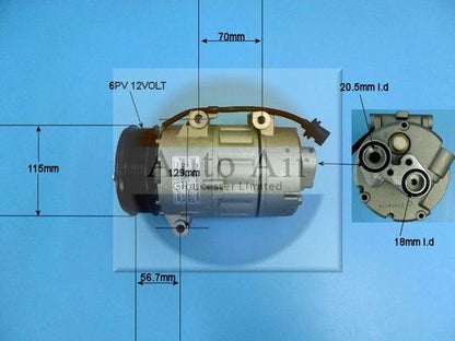 AUTO AIR 14-1139P Air Compressor A/C Air Con Air Conditioning Fits Ford Volvo