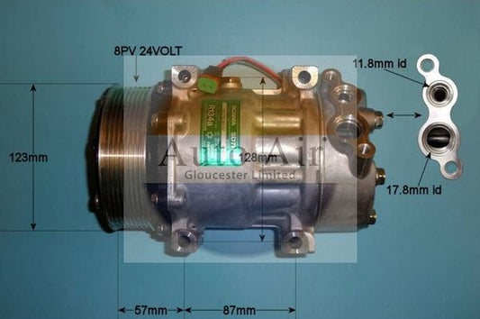 AUTO AIR 14-7980 Air Conditioning Compressor A/C Air Con Replacement 24V Voltage