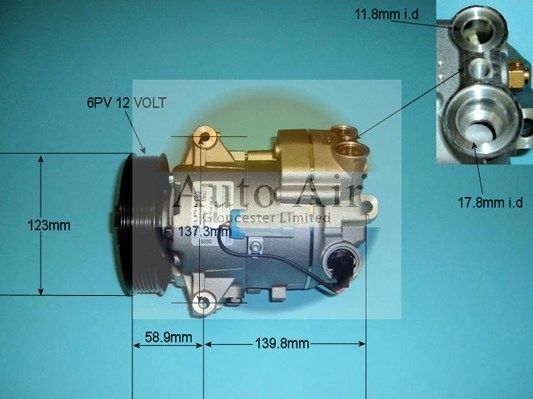 AUTO AIR 14-9742 Air Conditioning Compressor Fits Chevrolet Saab Vauxhall