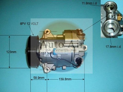 AUTO AIR 14-9742 Air Conditioning Compressor Fits Chevrolet Saab Vauxhall