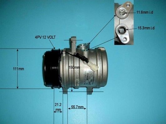 AUTO AIR 14-1172 Air Conditioning Compressor Fits Chevrolet Matiz Daewoo Matiz