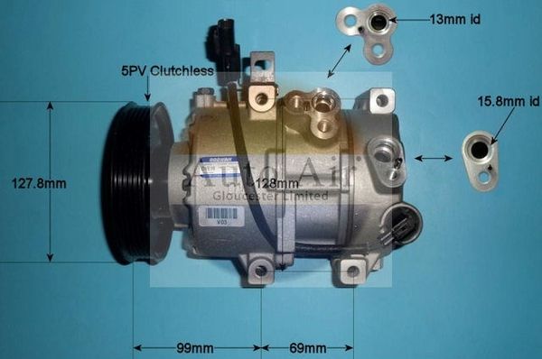 AUTO AIR 14-9775 Air Compressor A/C Air Conditioning Fits Hyundai i40 Kia Rio