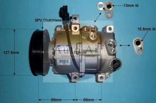 AUTO AIR 14-9775 Air Compressor A/C Air Conditioning Fits Hyundai i40 Kia Rio
