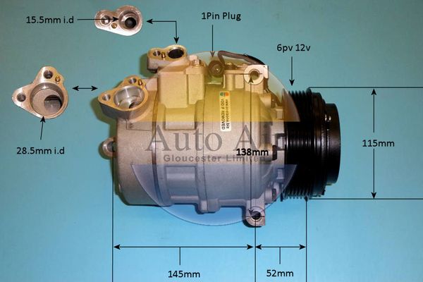 AUTO AIR 14-6467P Air Compressor A/C Air Con Air Conditioning Fits BMW X3