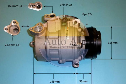 AUTO AIR 14-6467P Air Compressor A/C Air Con Air Conditioning Fits BMW X3