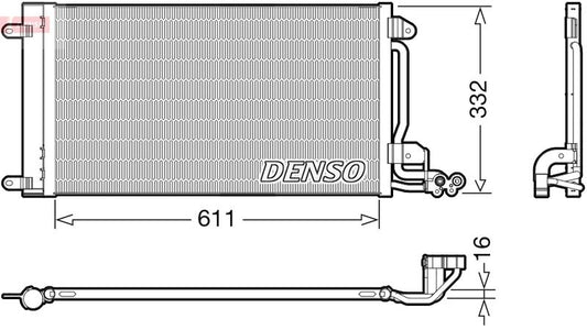 Air Conditioning Condenser Fits Audi A1 Seat Ibiza Skoda Fabia VW DENSO DCN02034