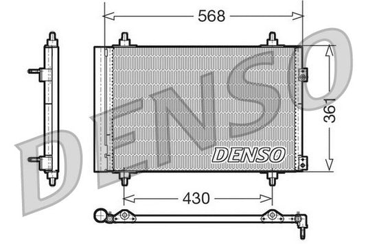 Air Conditioning Condenser Fits Citroën Berlingo C4 DS Peugeot DENSO DCN07008