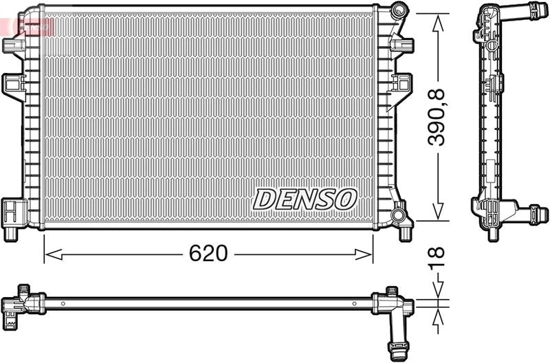 Engine Cooling Radiator Fits Audi A3 Q2 Seat Ateca Leon Skoda VW DENSO DRM02018