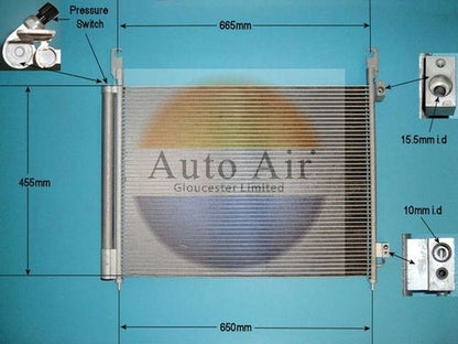 AUTO AIR 16-9809A Air Conditioning Condenser A/C Air Con For Renault Koleos
