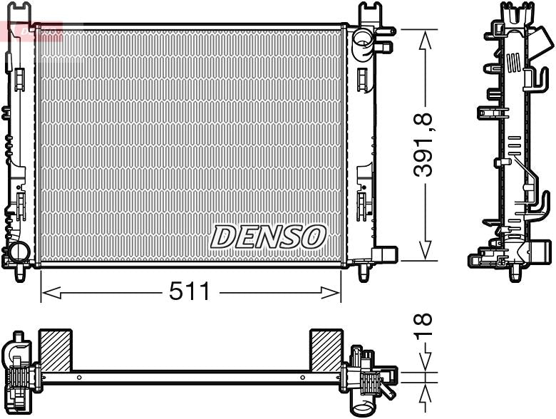 Engine Cooling Radiator Fits Dacia Dokker Dokker Express Renault DENSO DRM37002