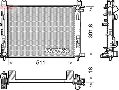 Engine Cooling Radiator Fits Dacia Dokker Dokker Express Renault DENSO DRM37002