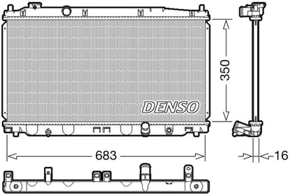 Engine Cooling Radiator 350mm Core Length Fits Honda Jazz DENSO DRM40035