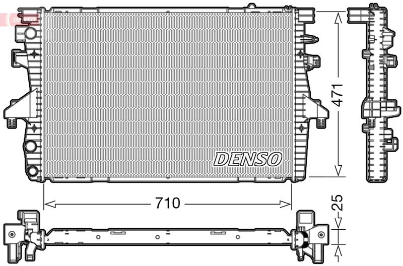Engine Radiator 710mm Core Length Fits VW Multivan Transporter DENSO DRM32039
