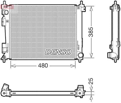 Engine Cooling Radiator 480mm Core Length Fits Kia Rio Stonic DENSO DRM43011