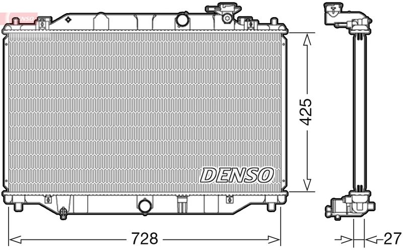 Engine Cooling Radiator 425mm Core Length Fits Mazda CX-5 DENSO DRM44040