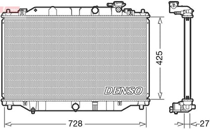 Engine Cooling Radiator 425mm Core Length Fits Mazda CX-5 DENSO DRM44040