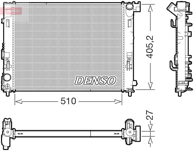Engine Cooling Radiator Fits Dacia Jogger Sandero Nissan Renault DENSO DRM46076