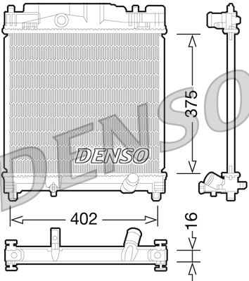 Engine Cooling Radiator 402mm Core Length Fits Toyota iQ DENSO DRM50077