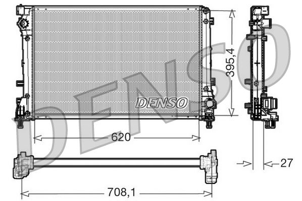 Engine Cooling Radiator Aluminium Fits Fiat 500 / 595 / 695 DENSO DRM09163