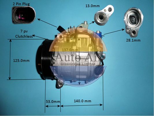 AUTO AIR 14-0351P Air Compressor A/C Air Conditioning Fits Porsche Panamera