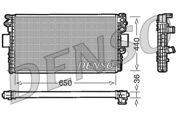 Engine Radiator Aluminium 650mm Core Length Fits Iveco Daily DENSO DRM12004