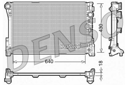 Engine Cooling Radiator Fits Mercedes-Benz C-Class E-Class DENSO DRM17005