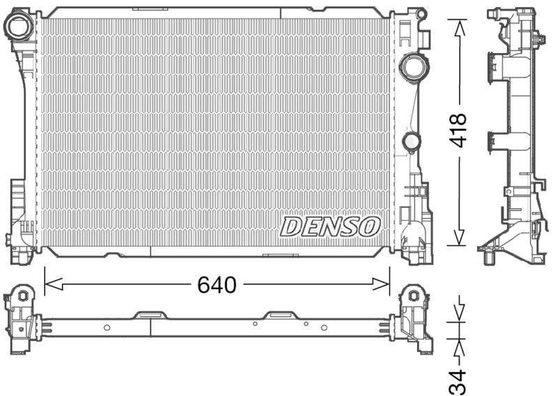 Engine Cooling Radiator Fits Mercedes-Benz C-Class CLS E-Class DENSO DRM17049