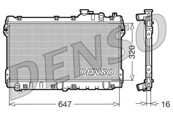 Engine Radiator Aluminium 647mm Core Length Fits Mazda MX-5 DENSO DRM44015
